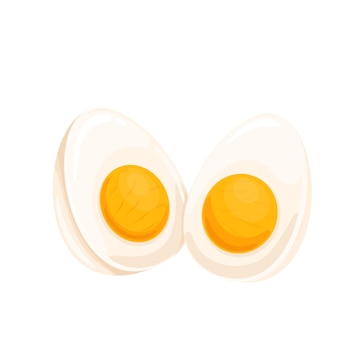 Ilustração do vetor de ovos de frango fatiados e cozidos