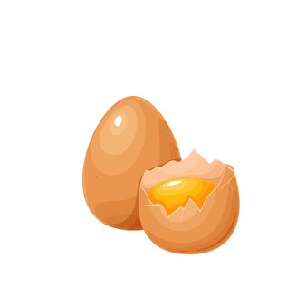 Ilustração do vetor de ovos de galinha marrons inteiros e crus