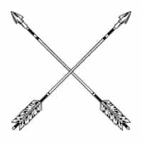 Vetor grátis ilustração do vetor de setas cruzadas. arma medieval, acessório de guerra ou batalha