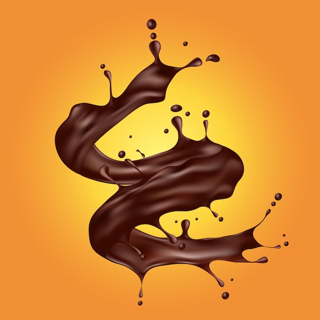 Ilustração do vetor de um espiral de chocolate marrom em um estilo realista.