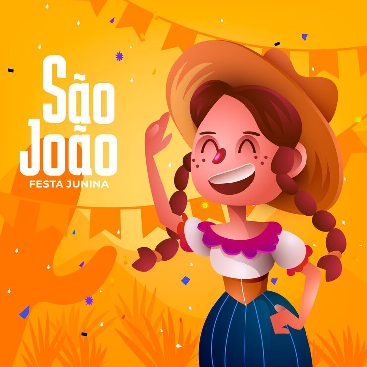 Vetor grátis ilustração dos desenhos animados de são joão