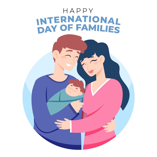 Ilustração dos desenhos animados do dia internacional das famílias