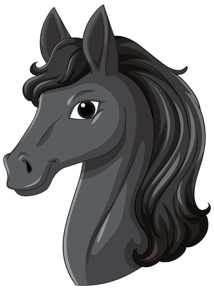Vetor grátis ilustração elegante do cavalo negro