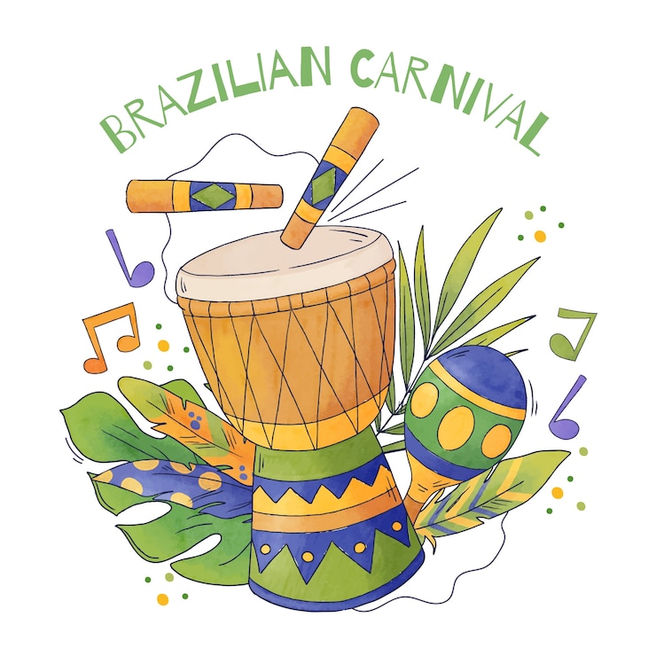 Vetor grátis ilustração em aquarela de carnaval brasileiro