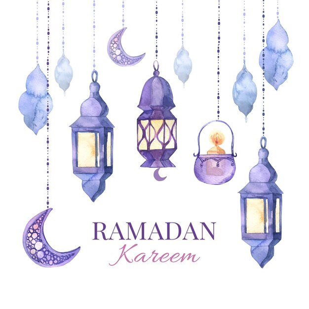 Ilustração em aquarela ramadan kareem