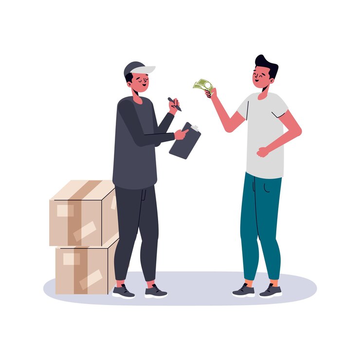 Vetor grátis ilustração em dinheiro na entrega de design plano