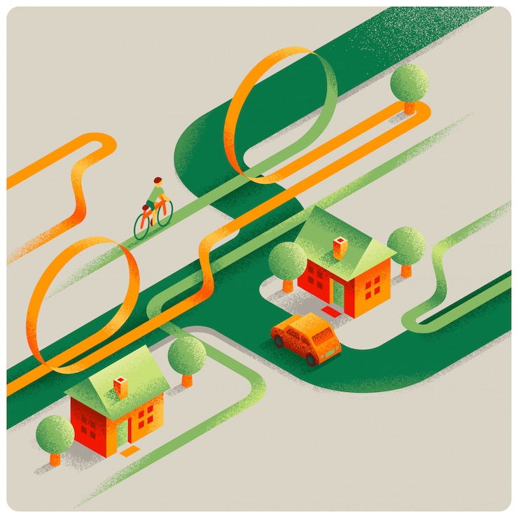 Vetor grátis ilustração em vetor abstrato cidade