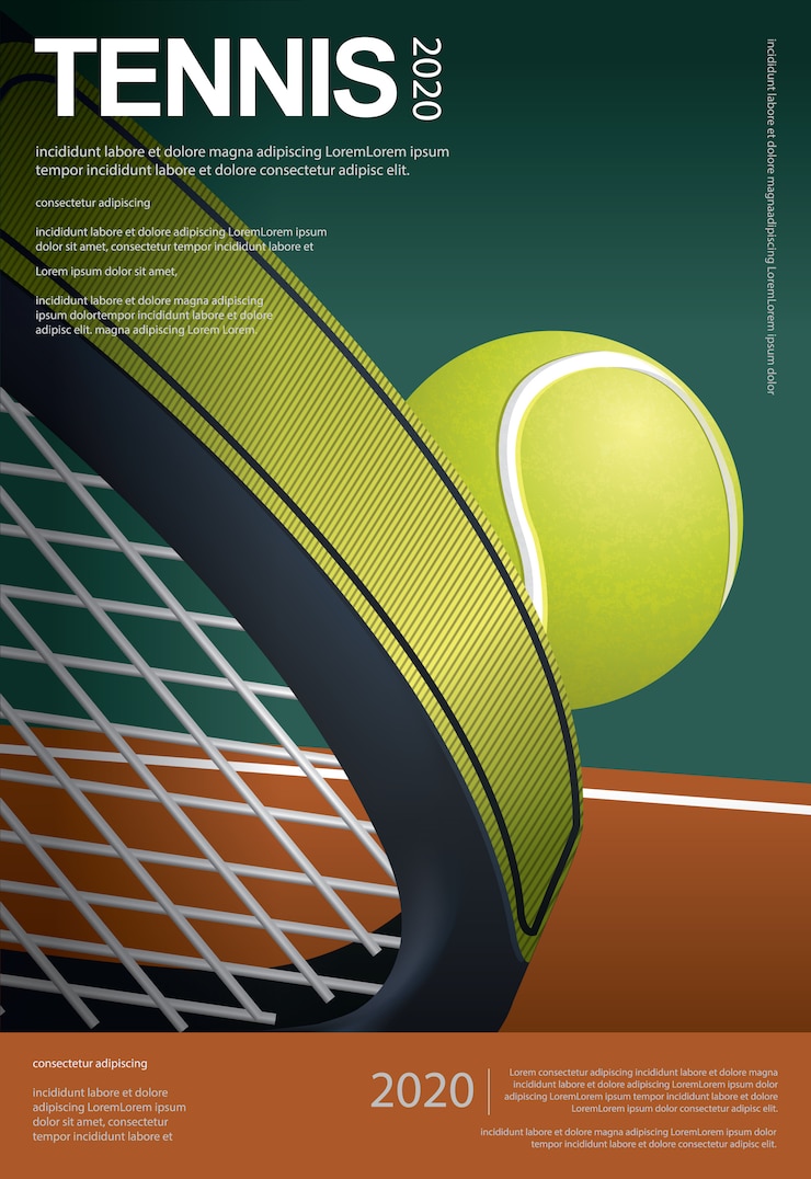 Vetor grátis ilustração em vetor cartaz campeonato de tênis