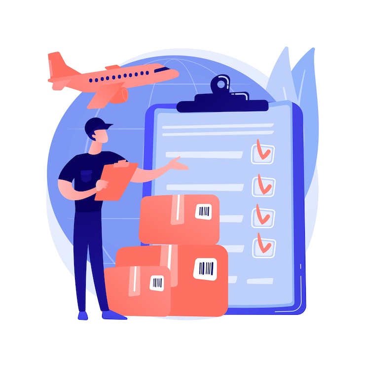 Vetor grátis ilustração em vetor conceito abstrato de desembaraço aduaneiro. direitos aduaneiros, especialista em importação, despachante aduaneiro licenciado, declaração de frete, contêiner de navio, metáfora abstrata de pagamento de imposto online.
