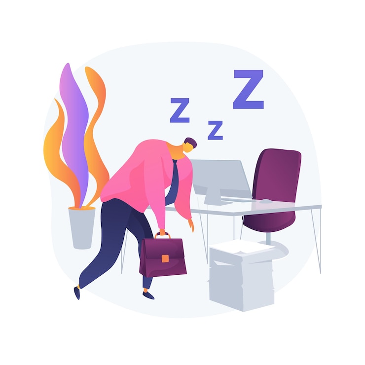 Vetor grátis ilustração em vetor conceito abstrato de privação de sono. sintoma de insônia, perda de sono, problema de privação, saúde mental, causa e tratamento, diagnóstico clínico, metáfora abstrata de insônia.