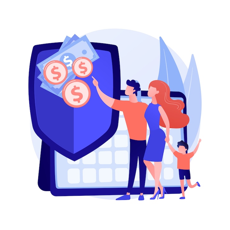 Vetor grátis ilustração em vetor conceito abstrato mesada dos pais. licença parental, casa com filho, procura de trabalho, pagamento para a mãe, capital de maternidade, mãe solteira, mesada, metáfora abstrata de pensão alimentícia.