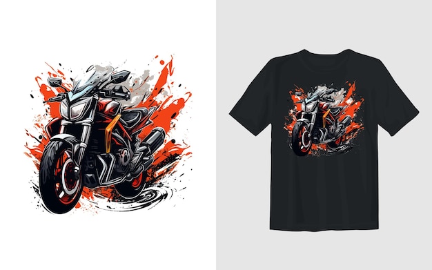 Vetor grátis ilustração em vetor de desenhos animados de bicicleta de sujeira extrema design de camiseta de motociclista