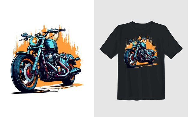 Vetor grátis ilustração em vetor de desenhos animados de bicicleta de sujeira extrema design de camiseta de motociclista