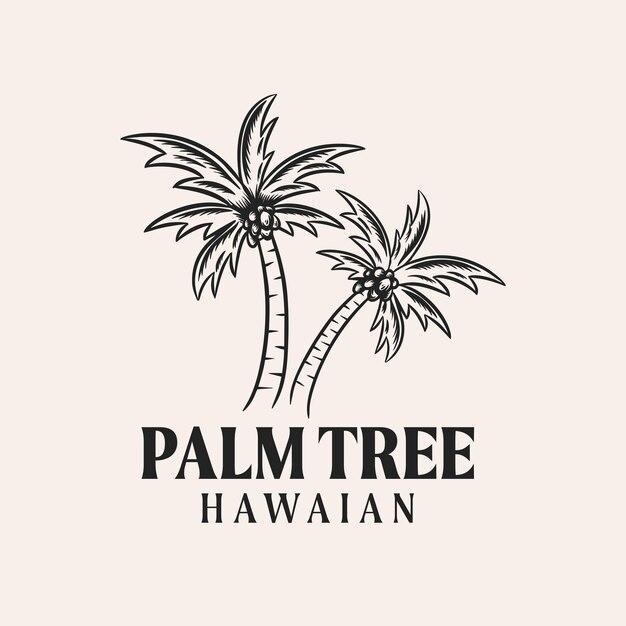 Ilustração em vetor de design de logotipo de palmeira