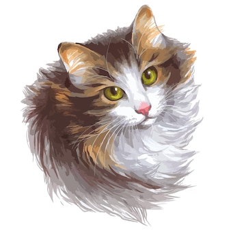 Ilustração em vetor de retrato de gato