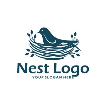 Ilustração em vetor design de logotipo de ninho de pássaro