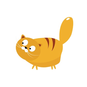 Ilustração em vetor grande gato doméstico laranja em design plano