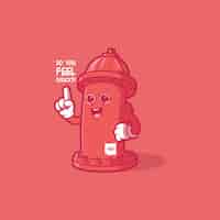Vetor grátis ilustração em vetor personagem motivacional hidrante de fogo motivação conceito de design de proteção engraçada