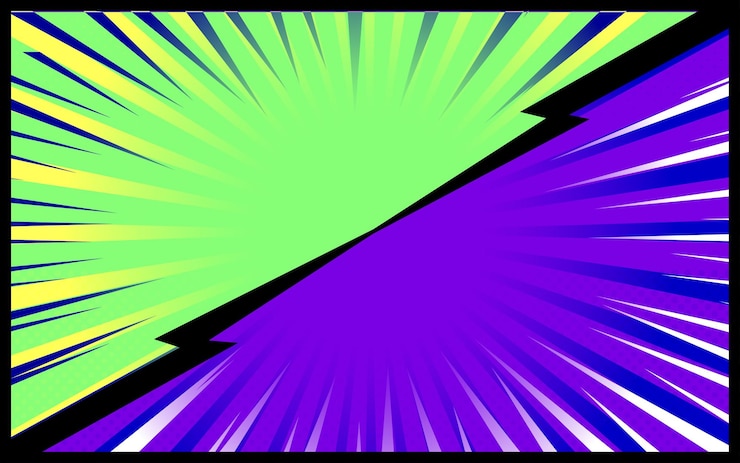 Vetor grátis ilustração em vetor retrô de fundo em quadrinhos verde e roxo