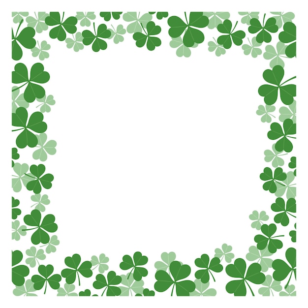 Ilustração em vetor trevo quadro quadrado para st. patricks day isolado em um fundo branco.