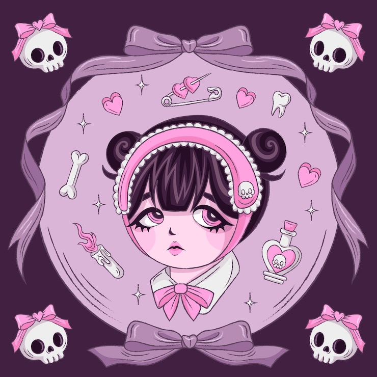 Vetor grátis ilustração emo desenhada de mão