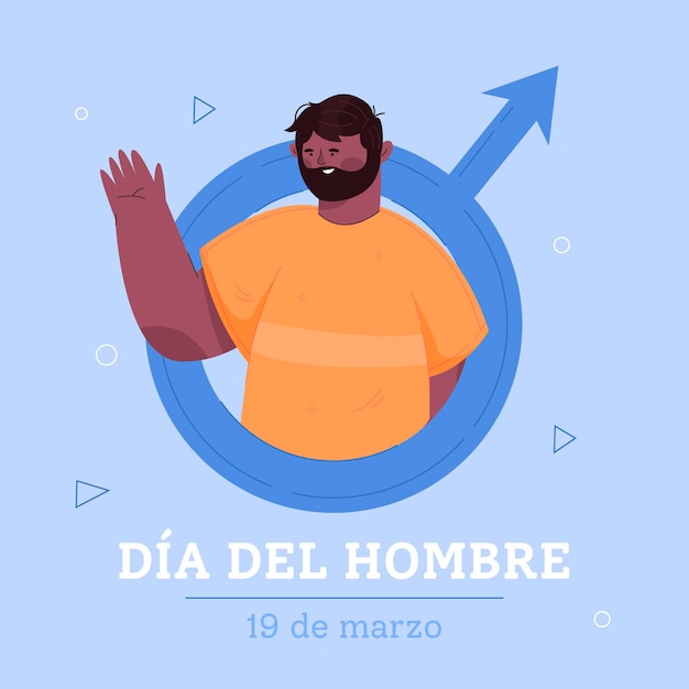 Ilustração flat dia del hombre