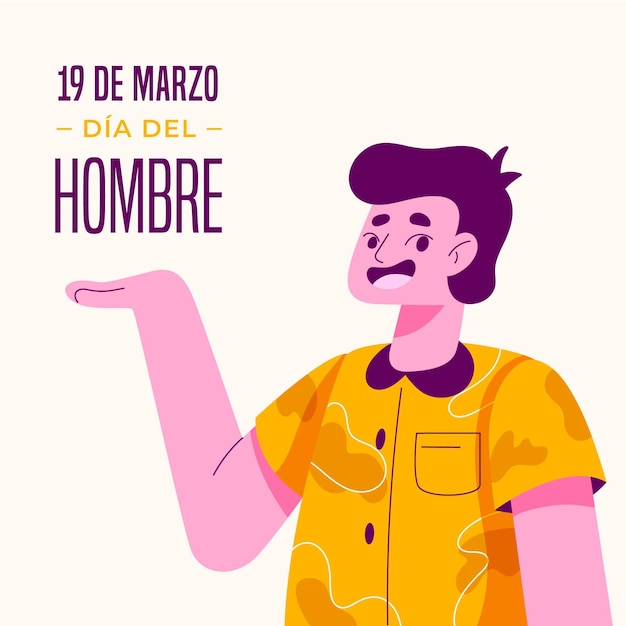 Vetor grátis ilustração flat dia del hombre