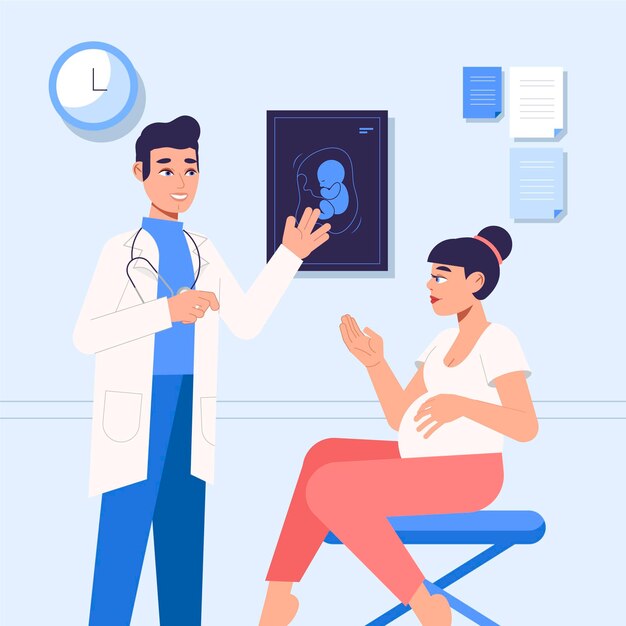 Ilustração Flat dia internacional de la obstetricia y la embarazada
