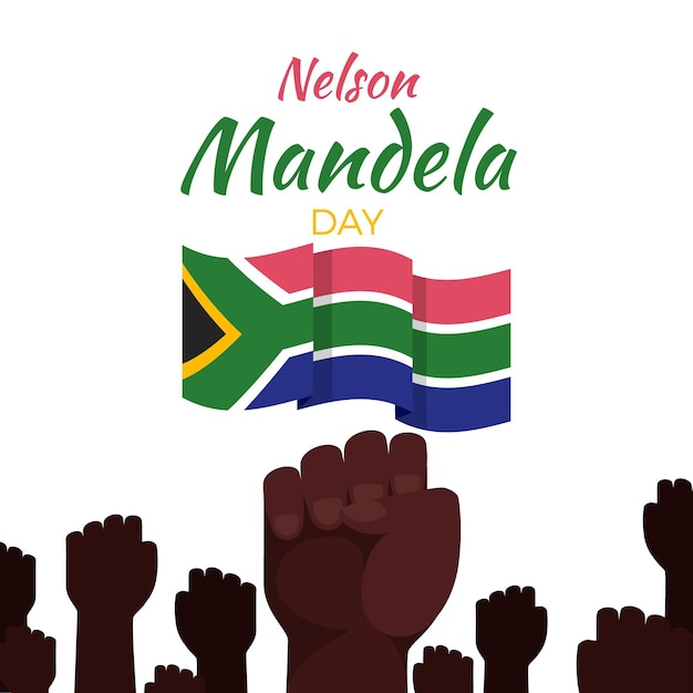 Ilustração Flat Nelson Mandela International Day