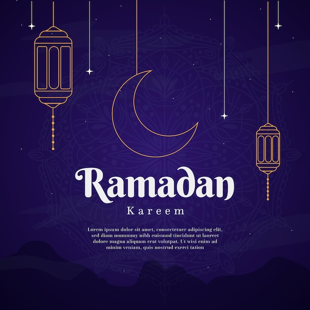 Vetor grátis ilustração flat ramadan kareem