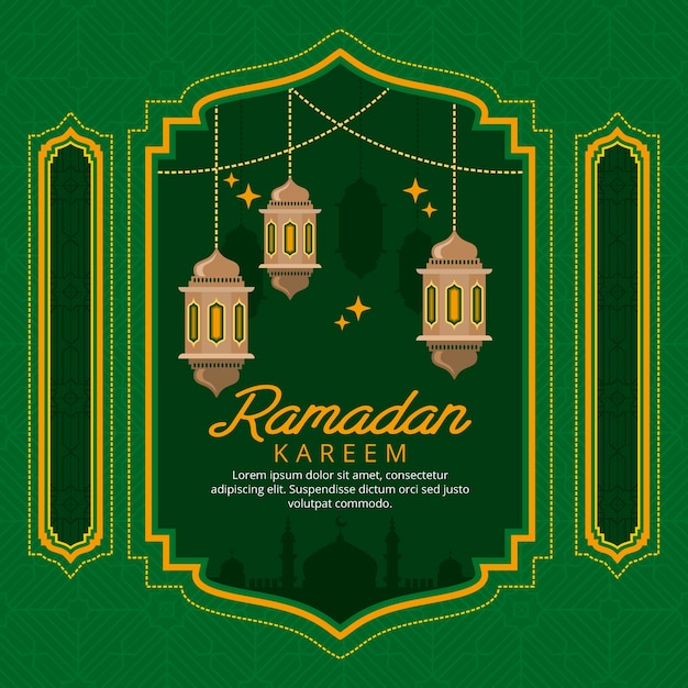 Ilustração flat ramadan kareem