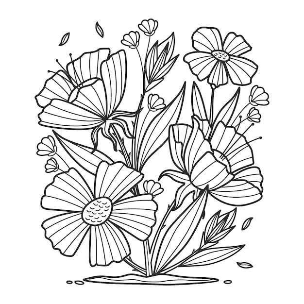 Vetor grátis ilustração floral desenhada à mão