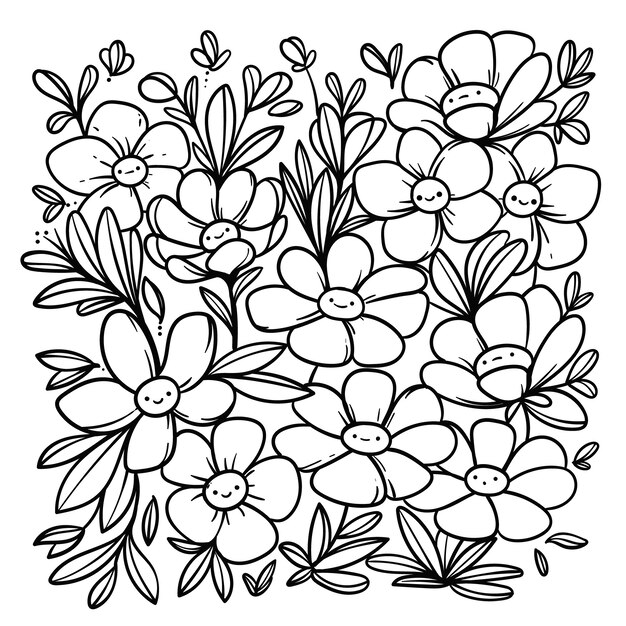Ilustração floral desenhada à mão
