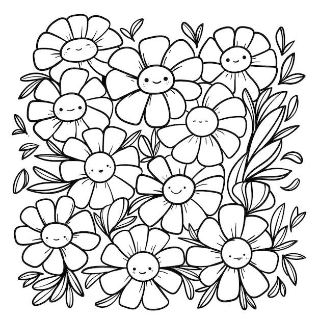 Ilustração floral desenhada à mão