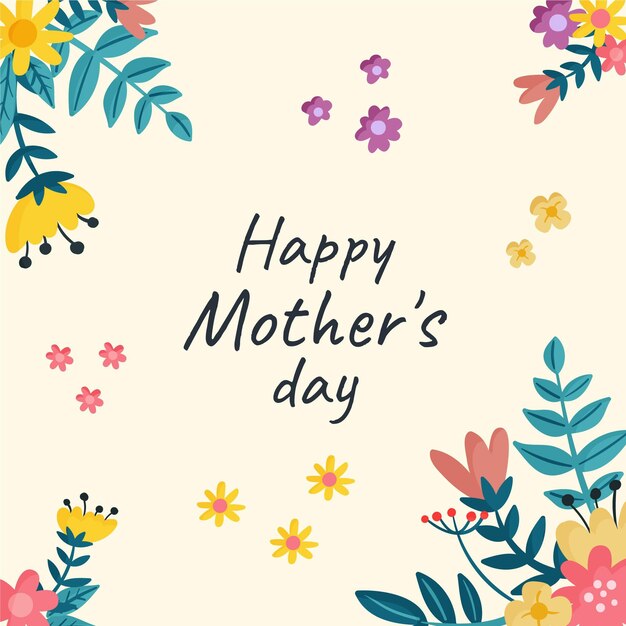 Ilustração floral do dia das mães