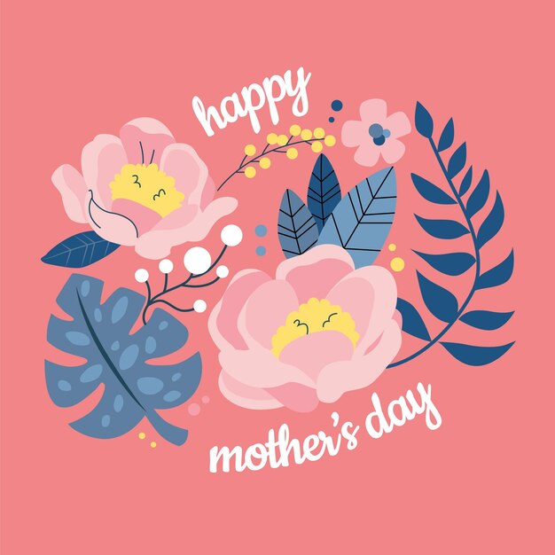 Ilustração floral do dia das mães