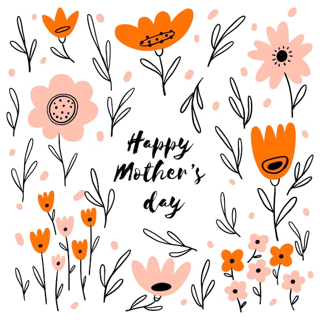 Ilustração floral do dia das mães