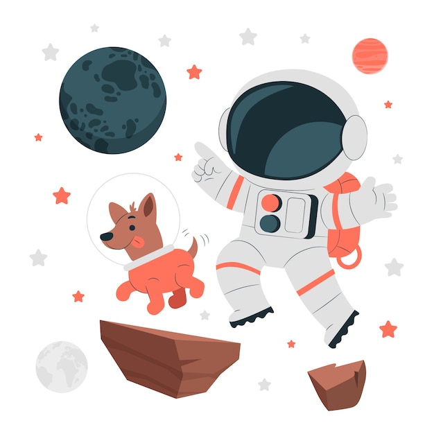 Ilustração fofa de astronauta