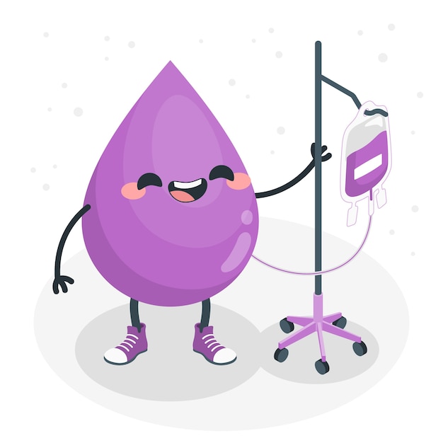 Vetor grátis ilustração fofa do conceito de gota de sangue