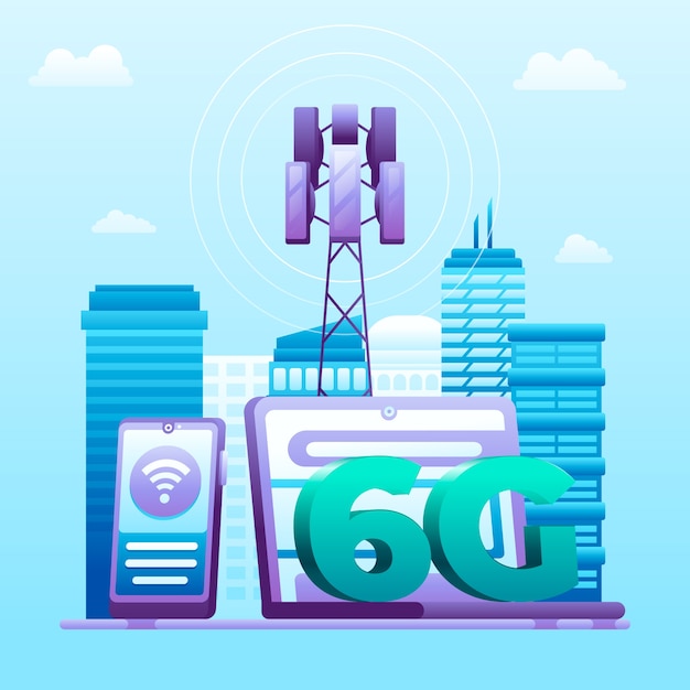 Vetor grátis ilustração gradiente 6g