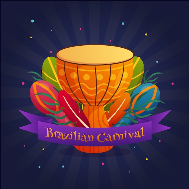 Ilustração gradiente carnaval brasileiro