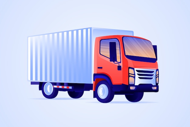 Ilustração gradiente de caminhão de transporte