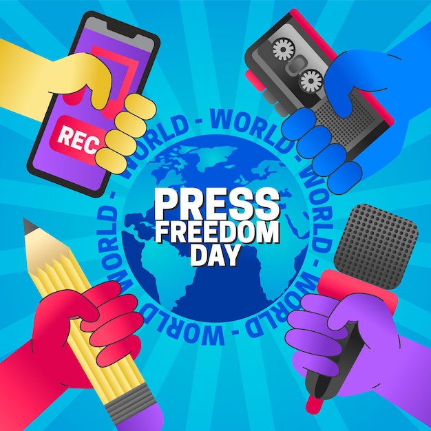 Vetor grátis ilustração gradiente do dia mundial da liberdade de imprensa