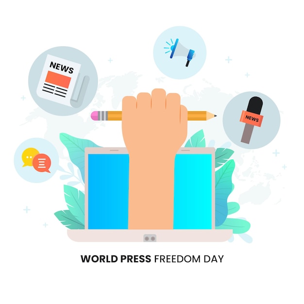 Ilustração gradiente do dia mundial da liberdade de imprensa
