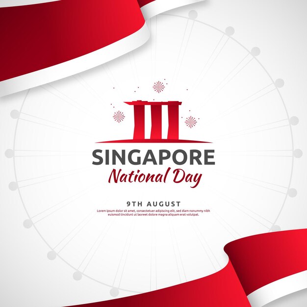 Ilustração gradiente do dia nacional de singapura