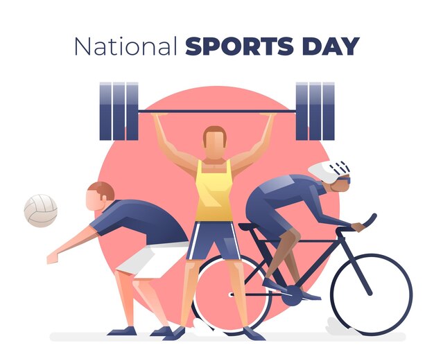 Ilustração gradiente do dia nacional do esporte da Indonésia