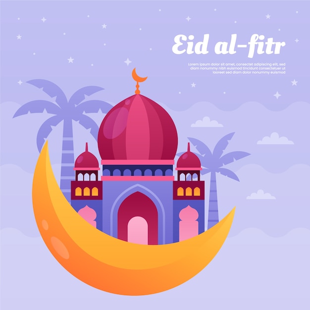 Vetor grátis ilustração gradiente eid al-fitr