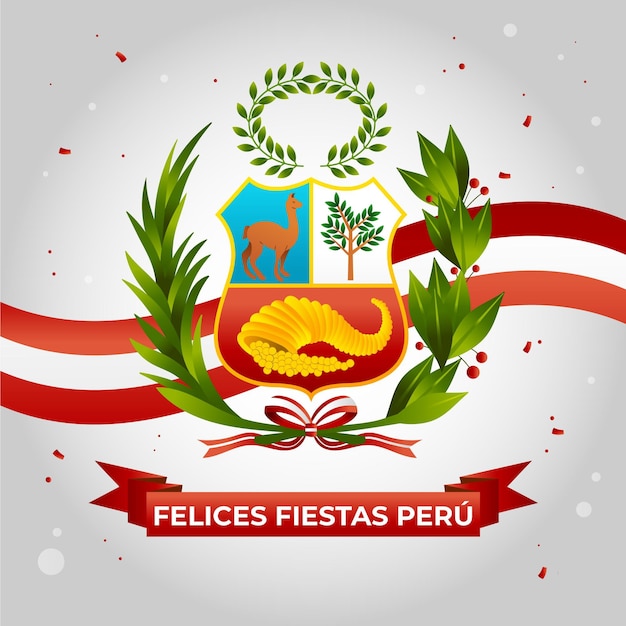 Ilustração gradiente fiestas patrias de peru