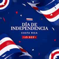 Vetor grátis ilustração gradiente para a celebração da independência da costa rica