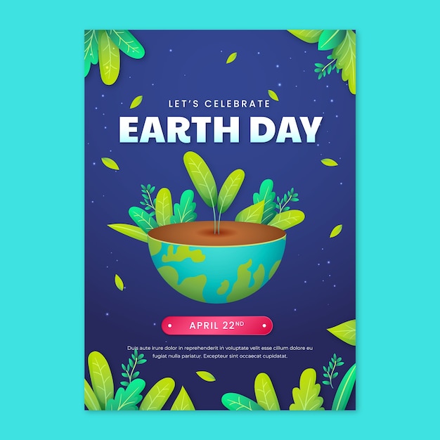 Vetor grátis ilustração gradiente para a celebração do dia da terra